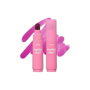 etude dear darling marker tint  long lasting highly pigmented lip tint  lightweight watery finish  smudge amp transfer proof  easy drawing tip  korean lip tint korean makeup 06 grape soda 35g