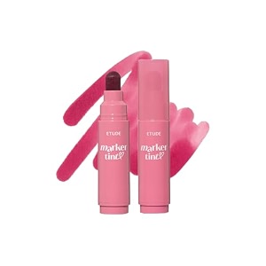 etude dear darling marker tint  long lasting highly pigmented lip tint  lightweight watery finish  smudge amp transfer proof  easy drawing tip  korean lip tint korean makeup 02 mono plum 35g