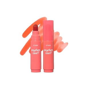 etude dear darling marker tint  long lasting highly pigmented lip tint  lightweight watery finish  smudge amp transfer proof  easy drawing tip  korean lip tint korean makeup 07 peach apricot 35g