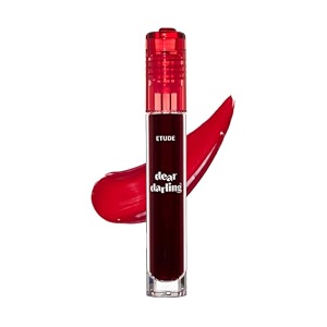 etude dear darling water gel tint for lips eyes amp cheeks moisturising lip gloss non-sticky long lasting waterproof smudgeproofkorean lip tintrd301- real red- 5g