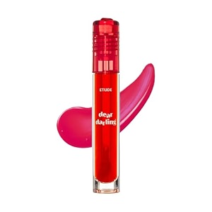 etude dear darling water gel tint for lips eyes amp cheeks moisturising lip gloss non-sticky long lasting waterproof smudgeproofkorean lip tint rd201-tangerine red- 5g