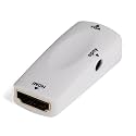 ETZIN 1080P HDMI Female to VGA Female Converter White Adapter with Audio Cable Compatible with PC, Laptop,TV,1080P-(EPL-445H)
