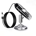 ETZIN 3 in 1 USB Microscope HD 1920x1080P Digital Microscope 50X to 1600X Magnification Mini Microscope Camera Magnifier with 8 LED and Metal Stand, Compatible with Mac Window 7 8 10 EPL-584IM