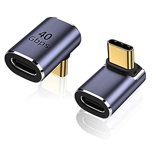 etzin 40gbps right angle type c male to female adapter 100w charging