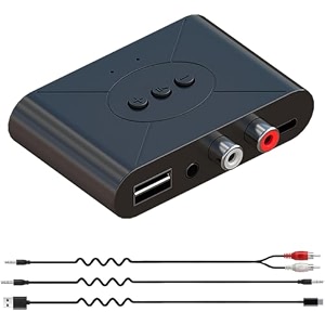 etzin 53 audio receiver wireless rca bluetooth adapter for stereo wireless audio receiverusb flash drivenfc one-touch connection for car speakers and headphones epl-1461wa