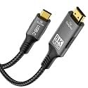 ETZIN 8K USB C to HDMI 2.1 Cable 48Gbps 4K 144Hz Braided Cord TV PC 3M