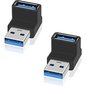 etzin 90 degree usb 31 adapter10gbps usb extender adapter usb 31 male to female type a to type a cable adapter up amp down usb adapter for hard drive keyboard laptop 2pack epl-1075tc