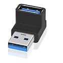 ETZIN 90° USB 3.1 Adapter (10Gbps), Type-A Male to Female USB Extender – Up &amp; Down Angled A to A Adapter for Hard Drive, Laptop, Keyboard – Model EPL-1075TC.