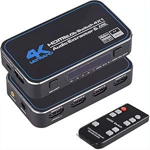 etzin hdmi switch 20 4k 60hz hdr 4x1 adapter switcher with audio extractor 35 jack optical fiber cable arc splitter for hdtv-epl-877h-01