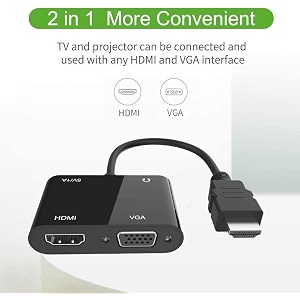 etzin hdmi to vga hdmi adapter hdmi to hdmi vga splitter adapterhd-mi to vga converter cable with audio supports desktop laptop pc monitor projector xboxps4 raspberry pi and more -epl-291tc