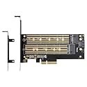 Etzin Dual M.2 PCIE Adapter for SATA or PCIE NVMe SSD with Advanced Heat Sink Solution,M.2 SSD NVME and SATA22110 2280 2260 2242 2230to PCI-e 3.0 x 4 Host Controller Expansion Card