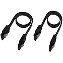 Etzin Sata Cable Iii 6Gbps Straight Hdd Sdd Data Cable With Locking Latch 16 Inch Compatible For Sata Hdd, Ssd, Cd Driver, Cd Writer (Pack-Of-2)-(Epl-255Tc-01) Epl-255Tc, Black