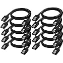 Etzin SATA Cable III 6Gbps Straight HDD SDD Data Cable with Locking Latch 16 Inch Compatible for SATA HDD, SSD, CD Driver, CD Writer (Pack-of-10)-(EPL-255TC-03)(Black)