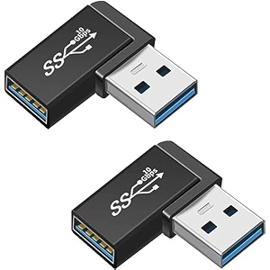 etzin usb 30 adapter 90 degree usb 30 extension ada-pter 5gbps right angle usb extender type a male to female extension adapter for hard drive laptop-epl-1072tc