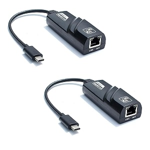 etzin usb c to ethernet adapter rj45 type-c gigabit ethernet lan network adapter type c gigabit rj45 lan network compatible with laptops desktops mak-boo epl-214tc pack of 2