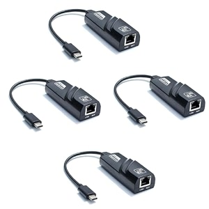 etzin usb c to ethernet adapter rj45 type-c gigabit ethernet lan network adapter type c gigabit rj45 lan network compatible with laptops desktops mak-boo epl-214tc pack of 4