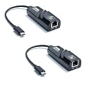 ETZIN USB C to Ethernet Adapter RJ45 Type-C Gigabit Ethernet LAN Network Adapter Type C Gigabit RJ45 LAN Network Compatible with laptops desktops Mak-Boo, EPL-214TC (Pack of 2)