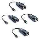 ETZIN USB C to Ethernet Adapter RJ45 Type-C Gigabit Ethernet LAN Network Adapter Type C Gigabit RJ45 LAN Network Compatible with laptops desktops Mak-Boo, EPL-214TC (Pack of 4)