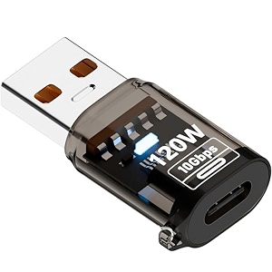 etzin usb to type-c adapter 10gbps data transfer speed high-speed charging converter tansparent