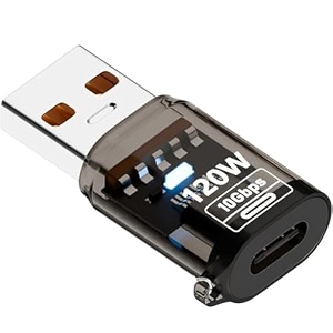 etzin usb to type-c adapter 10gbps data transfer speed high-speed charging converter black