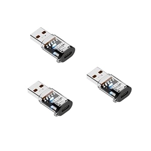 etzin usb to type-c adapter 10gbps data transfer speed high-speed charging converter pack of 3 tansparent