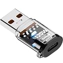 ETZIN USB to Type-C Adapter, 10Gbps Data Transfer Speed, High-Speed Charging Converter (Tansparent)
