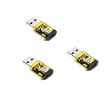 ETZIN USB to Type-C Adapter, 10Gbps Data Transfer Speed, High-Speed Charging Converter 120W USB 3.2 Adapter Female to Type C Male Fast Charging (Pack of 3, Yellow)