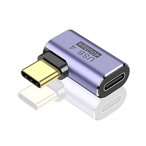 etzin usb4 40gbps 90 degree type c male to female adapter 8k 100w