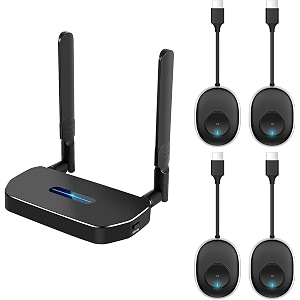 etzin wireless hdmi kit 4k 50m 1 receiver 4 transmitters hdmi vga output