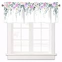 Eucalyptus Purple Floral Curtain Valances for Windows 54x18 Inch