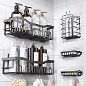 EUDELE Shower Caddy 5 Pack,Adhesive Shower Organizer for Bathroom Storage&amp;Home Decor&amp;Kitchen,No Drilling,Large Capacity (Extended Rate)