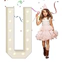 EUFONY Marquee Letters 4 Feet Tall, 4 FT Marquee Light Up Letters, Giant Light Up Letters 4FT for Birthday Party Baby Shower Gender Reveal Graduation Prom Decorations, Letter U with LED Lights DIY Kit
