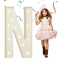 eufony Marquee Letters 4 Feet Tall, 4 FT Marquee Light Up Letters, Giant Light Up Letters 4FT for Birthday Party Baby Shower Gender Reveal Graduation Decorations, Letter N with LED Lights DIY Kit