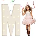 EUFONY Marquee Letters 4 Feet Tall, 4 FT Marquee Light Up Letters, Giant Light Up Letters 4FT for Birthday Party Baby Shower Gender Reveal Graduation Prom Decorations, Letter M with LED Lights DIY Kit