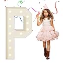 EUFONY Marquee Letters 4 Feet Tall, 4 FT Marquee Light Up Letters, Giant Light Up Letters 4FT for Birthday Party Baby Shower Gender Reveal Graduation Prom Decorations, Letter P with LED Lights DIY Kit