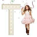EUFONY Marquee Letters 4 Feet Tall, 4 FT Marquee Light Up Letters, Giant Light Up Letters 4FT for Birthday Party Baby Shower Gender Reveal Graduation Prom Decorations, Letter T with LED Lights DIY Kit