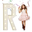 EUFONY Marquee Letters 4 Feet Tall, 4 FT Marquee Light Up Letters, Giant Light Up Letters 4FT for Birthday Party Baby Shower Gender Reveal Graduation Prom Decorations, Letter R with LED Lights DIY Kit