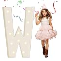 EUFONY Marquee Letters 4 Feet Tall, 4 FT Marquee Light Up Letters, Giant Light Up Letters 4FT for Birthday Party Baby Shower Gender Reveal Graduation Prom Decorations, Letter W with LED Lights DIY Kit