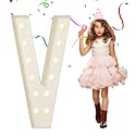 eufony Marquee Letters 4 Feet Tall, 4 FT Marquee Light Up Letters, Giant Light Up Letters 4FT for Birthday Party Quinceañera Baby Shower Gender Reveal Decorations, Letter V with LED Lights DIY Kit