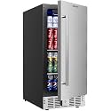 EUHOMY 125 Can Under Counter Beverage Refrigerator, 15 Inch Beverage Fridge