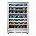 EUHOMY 24 Inch Wine Cooler, 54 Bottle Dual Zone Under Counter Wine Fridge