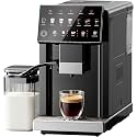 EUHOMY Automatic Espresso Machine with Built-in Grinder and Milk Frother