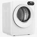 Euhomy Portable Dryer，1.5 Cu.Ft Clothes Dryer with Stainless Steel Drum, 850W Drying Machine with Exhaust Pipe, LED Control Panel For Apartments, Home, Dorm, White