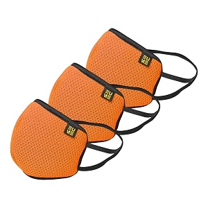 eume protect 95 reusable and washable face mask unisex - orange pack of 3
