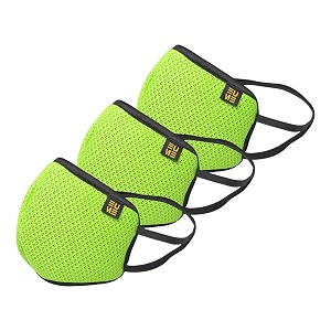 eume protect 95 reusable and washable face mask unisex - green pack of 3