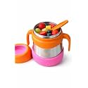 EUNOIA Insulated Food Jar – 335ml, Hot &amp; Cold Stainless Steel Thermal Container with Spork – Leakproof, BPA-Free, Ideal for School, Travel, Daycare, Office (1, Orange)