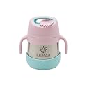 EUNOIA Insulated Food Jar – 335ml, Hot &amp; Cold Stainless Steel Thermal Container with Spork – Leakproof, BPA-Free, Ideal for School, Travel, Daycare, Office (1, Pink &amp; Mint Green, Yellow &amp; Grey)