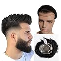 Euphoria® Front Lace Mirage Hair Patch for Men | 100% Remy Silky Soft Indian Human Hair | Natural Front Hairline | Sweat-Proof Skin Base Toupee with Proper Ventilation | Can be Installed with Clips, Glue or Tape |, Black, 10x