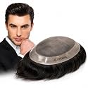 Euphoria® 10x7 ORIGINAL MONO Hair Patch for Men 100% Natural Brown Human Hair Wig Install with Hair Toupee Tape, Clips or Glue