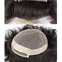EUPHORIA® Original AUSTRALIA Hair Patch for Natural Front Hairline | 100% Silky and Soft Human Hair | Transparent Poly Border and Undetectable Black Mesh Base Hybrid System | Install with Clips, Glue or Tape |, Black, 7x5